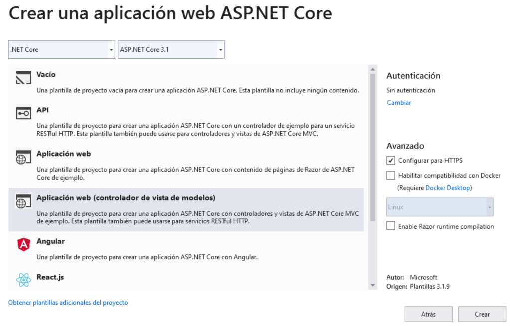 Aplicación ASP.Net Core Active Directory B2C