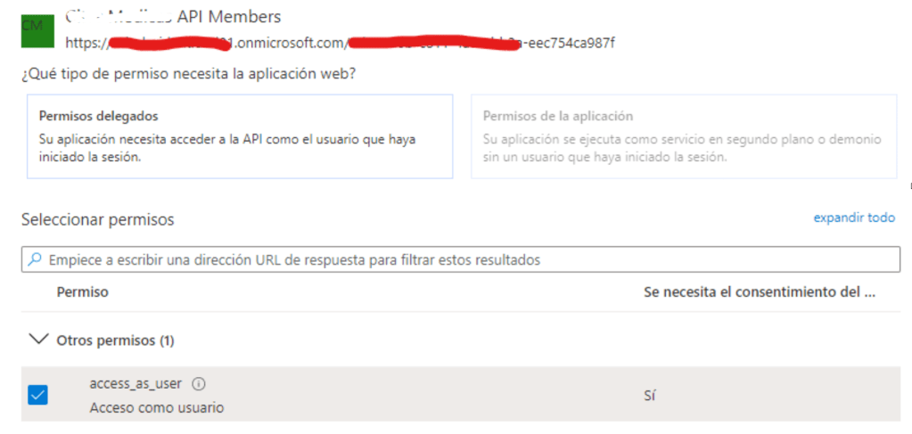 Permisos API Active Directory B2C
