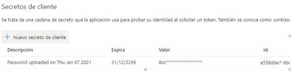Secreto Active Directory B2C